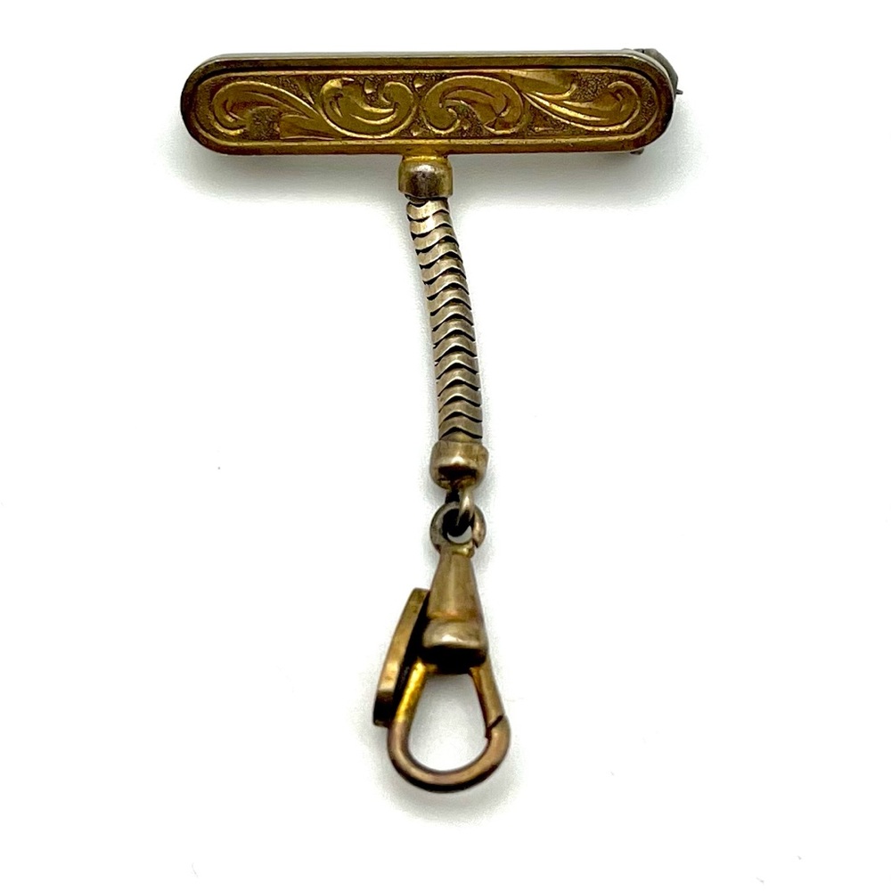 Antique 800 Silver Pocket Watch Fob Brooch - Picture 6 of 6